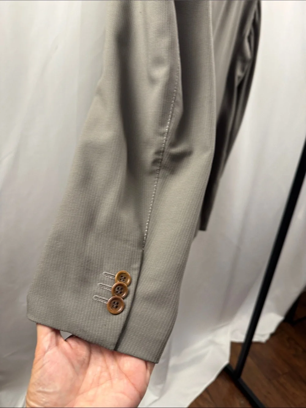 Armani Collezioni Made in Italy Wool Blazer Gray Mens Est 38 Vintage